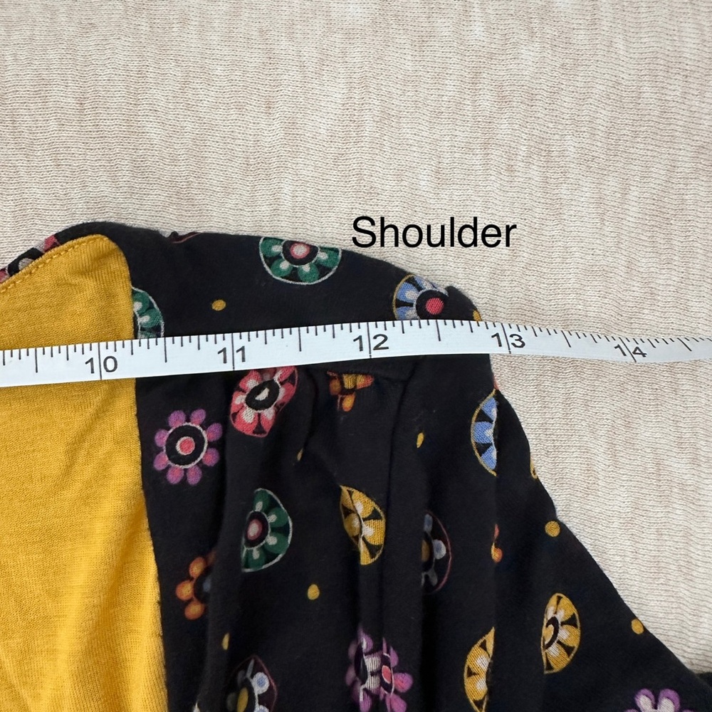 Anthropologie Women’s Maeve Black Floral Rayon 3/4 Sleeve Dress Size XS - Picture 7 of 12